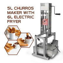 5L Vertical Manual Spanish Churros Twisted Stick Maker w/ 6L Electric De... - £478.81 GBP