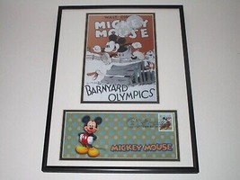 Walt Disney Mickey Mouse Barnyard Olympics Print with First Day of Issue... - $49.99