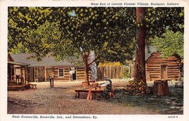Rockport Indiana West End Of Lincoln Pioneer Village Postcard c1930s - £7.61 GBP
