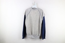 Vtg 70s Streetwear Mens Medium Blank Triblend Layered Crewneck Sweatshirt USA - £79.09 GBP