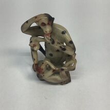 Vintage Chinese Soapstone Monkeys Figurine  - $19.79
