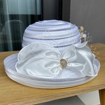Women&#39;s  Organza  Hat Elegant Big Bow Kentucky Derby Hat For Women Lady Church W - £75.61 GBP
