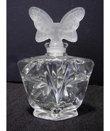 Glass Crystal Butterfly Perfume Bottle Frosted Glass Butterfly Stopper b... - $9.99
