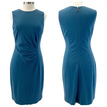 Elie Tahari Bergdorf Goodman Womens 10 Ponte Knit Dress Teal Ruched Career Suits - £30.91 GBP