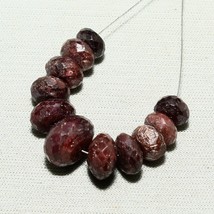 11pcs Natural Ruby Rondelle Beads Loose Gemstone Size 6mm To 10mm 35.05cts - £5.31 GBP