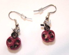  Paper Quilled Ladybug Earrings Handcrafted - £11.98 GBP
