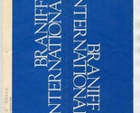 Braniff International Airline Blue Ticket Jacket &amp; Ticket 1982 - £14.33 GBP
