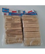 2 Packages 50 count Penley Wooden Clothespins USA wood clothes pins seal... - $32.66