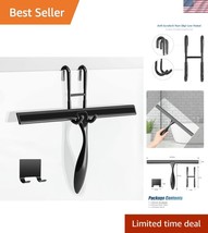 12-Inch Black Shower Squeegee Set with Hook - Streak-Free Cleaning Solution - $39.00