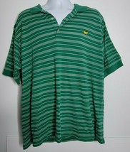 Masters Collection Men Green White Striped Short Sleeve Golf Polo Shirt Size XL - £32.07 GBP