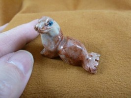 Y-SEAL-22 redgray SEAL small figurine gem stone SOAPSTONE PERU I love ba... - £6.76 GBP