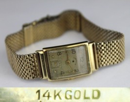 vintage men&#39;s 14k GOLD Lord Elgin watch 21 JEWEL 559 &quot;Schwab &amp; Wuischpard&quot; works - £337.80 GBP