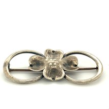 Vintage Sign Handmade Sterling Silver Repousse Art Nouveau Dogwood Flower Brooch - £35.61 GBP