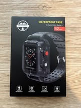 IP68 Waterproof Case &amp; Band Compatible for Apple Watch Series 3 42mm Black NEW - £10.82 GBP