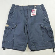NEW American Eagle 30 x 12&quot; Blue Distressed Patch Pocket Fatigue Cargo Shorts - £31.63 GBP
