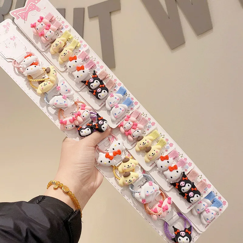 10 Pairs Set Kawaii Sanrio Hairpin Hello Kitty Cinnamoroll My Melody Kuromi Hair - £11.69 GBP
