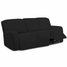 8 Pieces Microfiber Stretch Sectional Recliner Sofa Slipcover Soft Fitted Fleece - £113.51 GBP