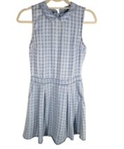 Topshop Women&#39;s Chambray Plaid Mini Dress, Pockets, Size 4, Read Description - £13.36 GBP