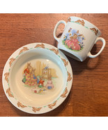 Royal Doulton Bunnykins English Fine Bone China Cup &amp; Bowl 1936. - $25.00