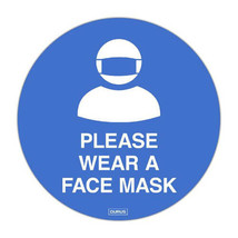 Durus Adhesive Floor Decal (250mm) - Wear Face Mask - £20.50 GBP