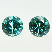 Round Shape Diamond Matching Pair Fancy Blue Color Loose Enhanced VS1/2 0.59 TCW - £381.42 GBP