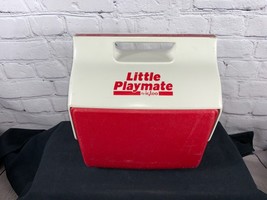 Vintage Igloo 1990&#39;s Little Playmate Red &amp; White Lunchbox Cooler Ice Chest - $25.25