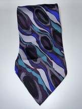 JT Beckett Neck Tie Vintage Beautiful Purple Blue Gray Teal - £11.08 GBP