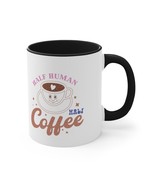 half human half coffee Accent Coffee Mug 11oz gift funny humor stocking ... - £14.68 GBP