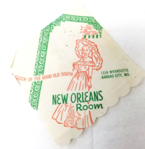 Rasbach Hotel New Orleans Room Napkin Kansas City Missouri Good Old South - $18.95