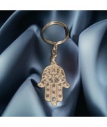 Vintage Moroccan Keychain Ring Hand Carved Silver Hand of Fatima Khamsa ... - £7.91 GBP