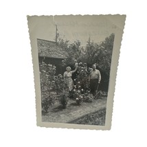 Black and White Photo May 1951 Garden Scene Couple Horace Mackey Elizabeth Giles - $9.89