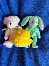 Lot Boyd’s Bears White Plush w Easter Pastel Paws TY Hippity Easter Bunny Rabbit - £10.25 GBP