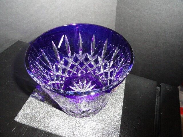 AJKA Arabella Crystal  Ice Bucket Cobalt Blue Measures 6.25&quot; Diameter by... - $245.00