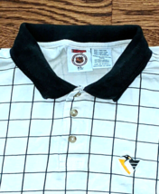 Authentic Mens NHL Pittsburgh Penguin&#39;s Polo Golf Shirt White Checkered Top XL - £9.27 GBP