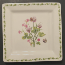 GRACIE China Botanic Flower Butterfly Square White Flowers Dinner Plate ... - $11.94
