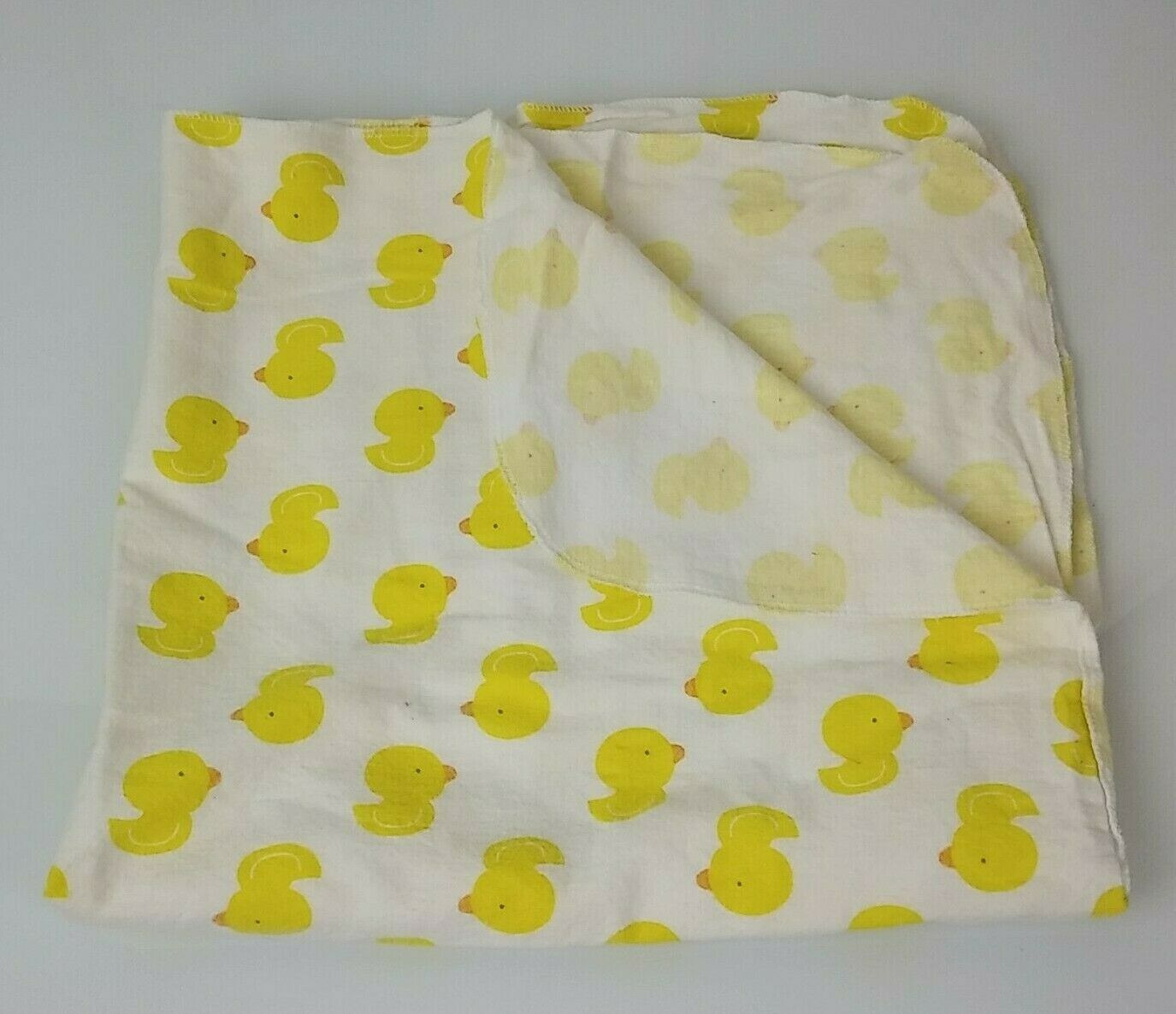 Gerber Rubber Duckie Duck Baby Cotton Flannel Receiving Swaddle Blanket White - $59.39
