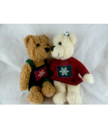 Kissing Hallmark Teddy Bears Plush Snowflake Christmas winter 9&quot; magnet ... - $17.64 CAD