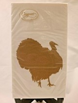 Caspari Thanksgiving Turkey Fan 12 Paper Linen Serviette Napkins - $15.99
