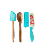 Pioneer Woman ~ 3 Piece Set ~ Wooden Spoon ~ Nylon Spatula ~ 12&quot; Knife w... - €25,68 EUR