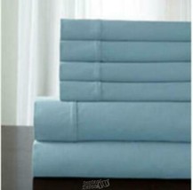 Camden 350-Thread Count Cotton Sheet Set Queen Sky Blue 100% Cotton - £49.23 GBP