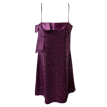 Jessica Mcclintock Womens Party Dress Purple Satin Sequin Stretch Sleeveless 6 - £32.96 GBP
