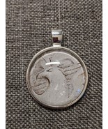Eagle or Phoenix Image Brown and White Glass Cabochon Pendant Kit IV1008 - £7.83 GBP