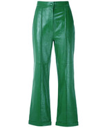 Designer Green Formal Winter Leather Fancy Hot Stylish Lambskin Women Pant - $154.27 CAD+
