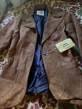 IMPERIAL Vintage Sweet Burnt Umber Soft Suede  Leather Jacket Size 11/12 - £23.46 GBP