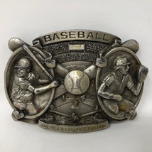VTG Bergamot Brass Works Baseball Belt Buckle Americas Favorite Pastime 1983 80s - £35.09 GBP