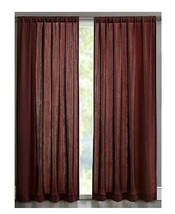 Curtain Matteo 50&quot; x 108&quot; Rod Pocket Sheer Window Curtain Panel - Burgundy - £23.54 GBP