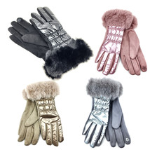 Hatzzi - Metallic Nylon Puffer Full Finger Winter Glove - £13.50 GBP