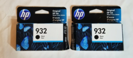 2 New HP Original HP Ink 932 Black Exp. 10/2021 - See Description - $11.75