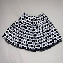 Polka Dot Courduroy Skirt Girls 6X-7 White Black Tulle Skater Circle Adj... - $13.86