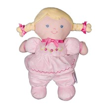 Prestige Baby 1st Doll Plush 9&quot; Pink Blonde Braids Stuffed Animal Toy - $16.69